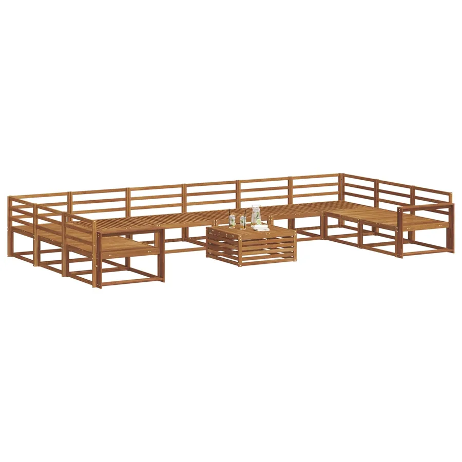 Ensemble de canapés d'extérieur 11 pcs Naturel - 3