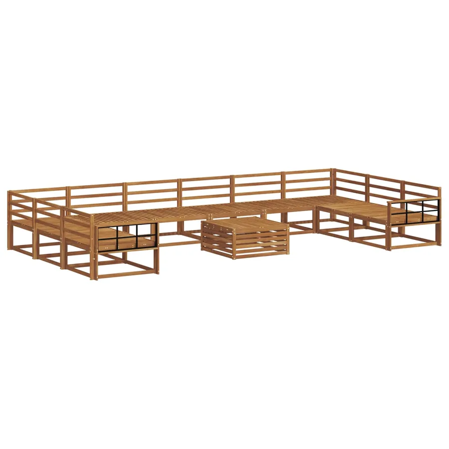 Ensemble de canapés d'extérieur 11 pcs Naturel - 2