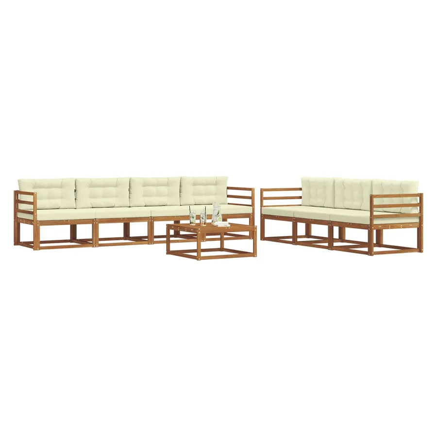 Ensemble de canapés d'extérieur 8 pcs Naturel et Crème - 3