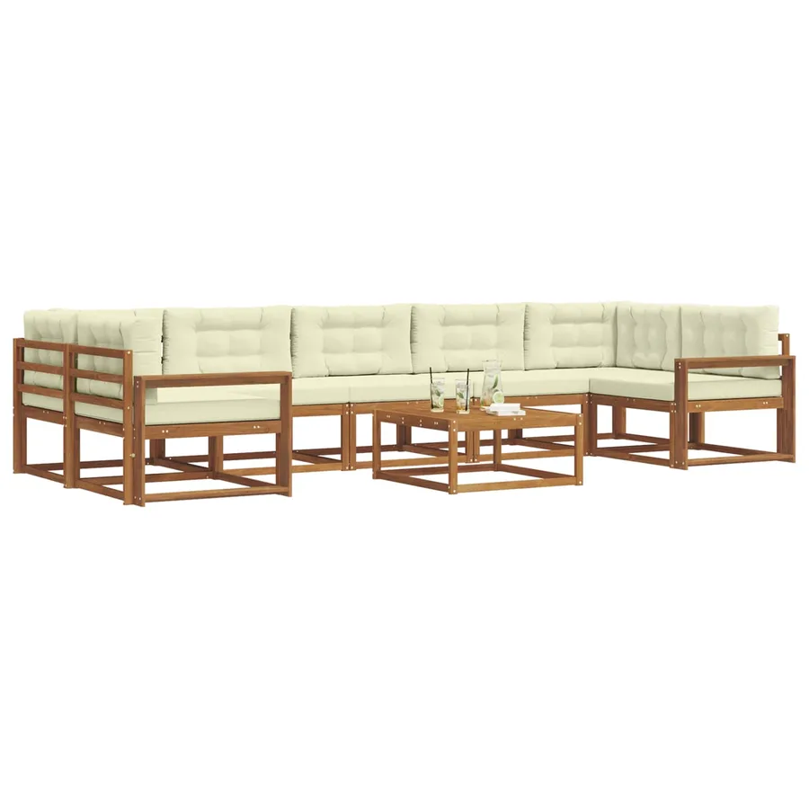 Ensemble de canapés d'extérieur 8 pcs Naturel et Crème - 3