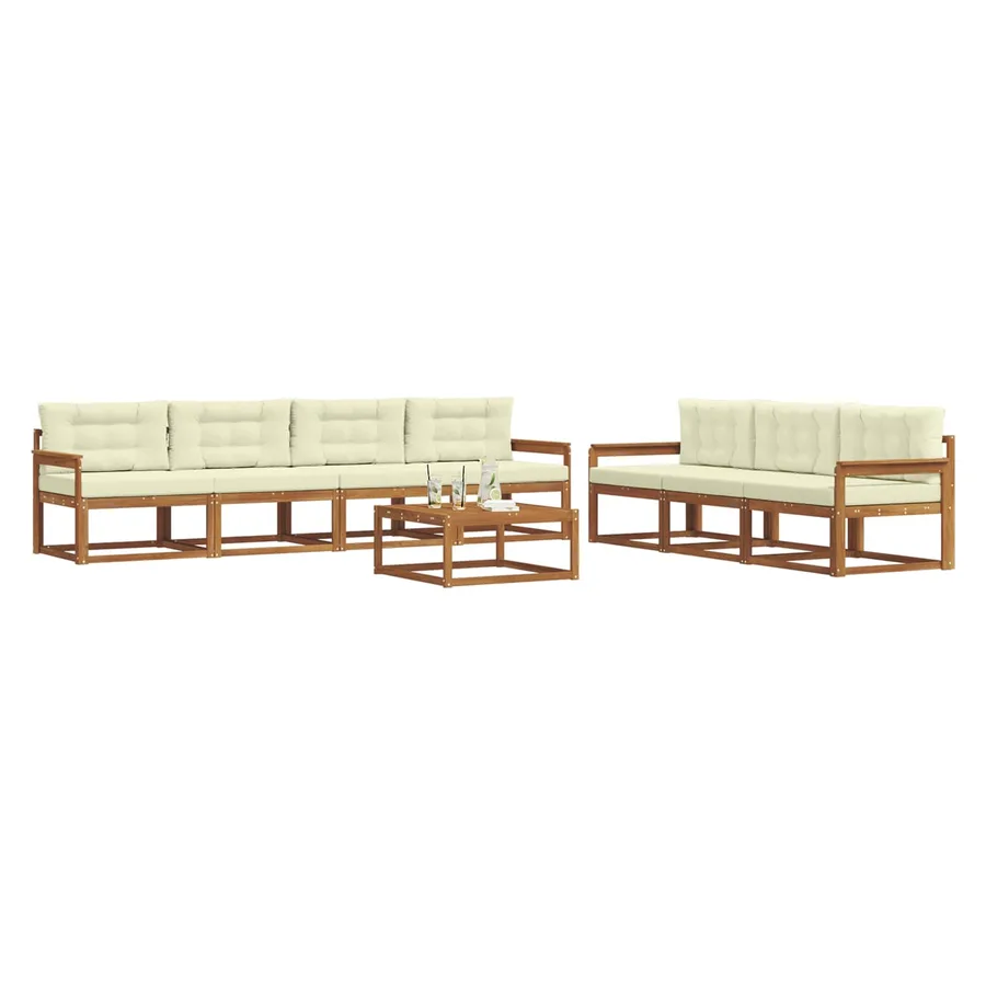 Ensemble de canapés d'extérieur 8 pcs Naturel et Crème - 3