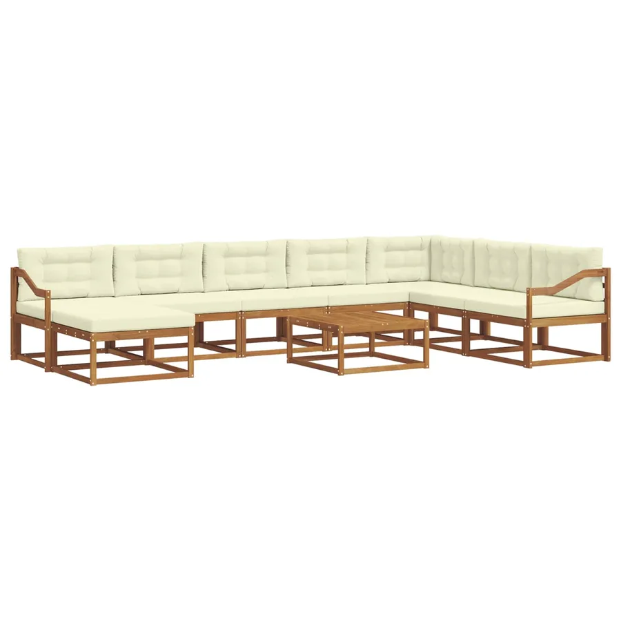 Ensemble de canapés d'extérieur 9 pcs Naturel et Crème - 2