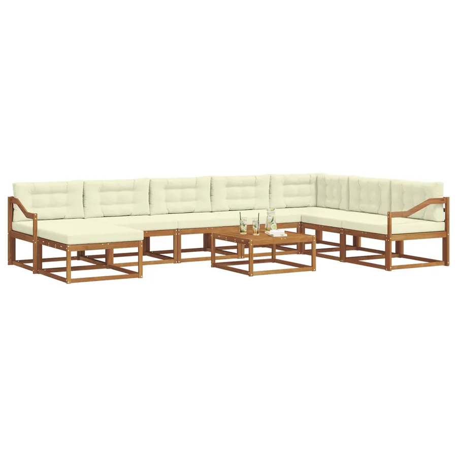 Ensemble de canapés d'extérieur 9 pcs Naturel et Crème - 3