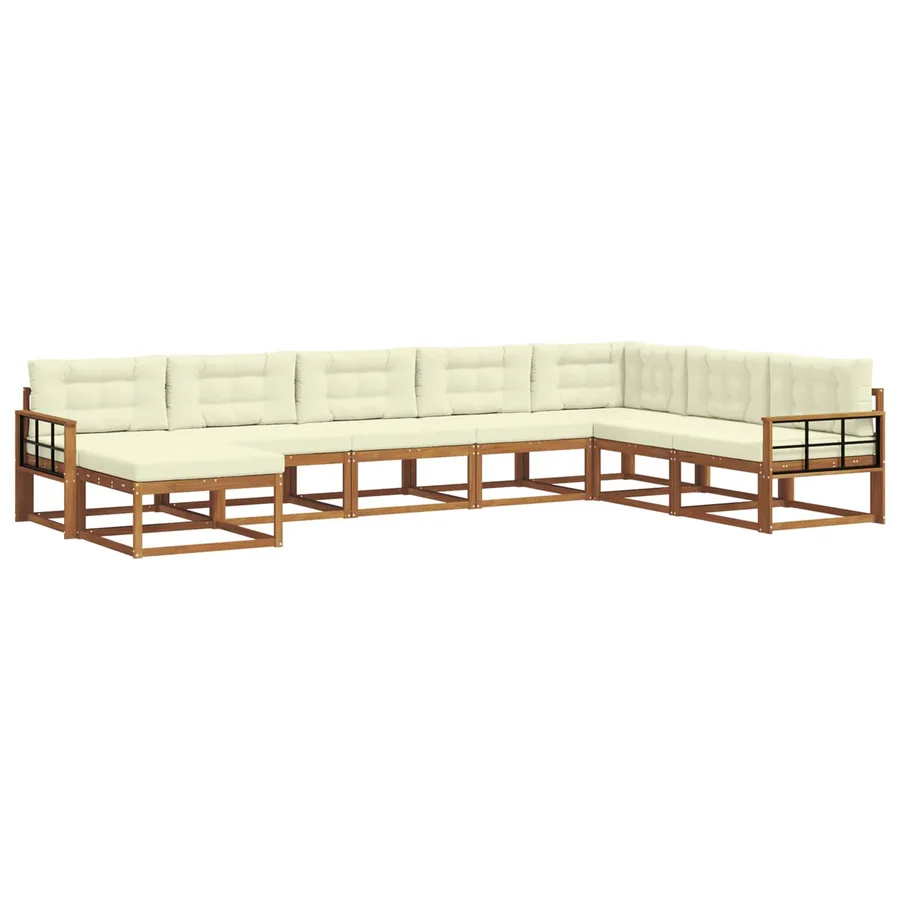 Ensemble de canapés d'extérieur 8 pcs Naturel et Crème - 2
