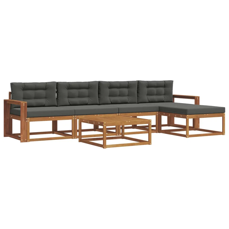 Ensemble de canapés d'extérieur 6 pcs Naturel et Anthracite - 2