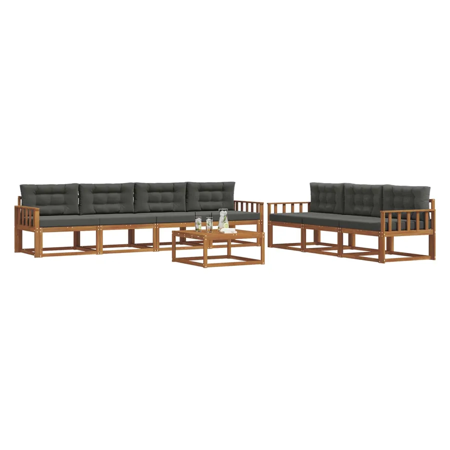 Ensemble de canapés d'extérieur 8 pcs Naturel et Anthracite - 3