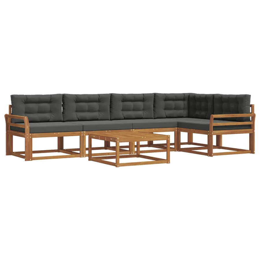 Ensemble de canapés d'extérieur 6 pcs Naturel et Anthracite - 2