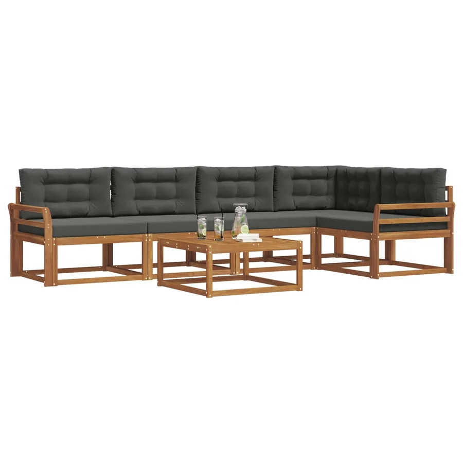 Ensemble de canapés d'extérieur 6 pcs Naturel et Anthracite - 3