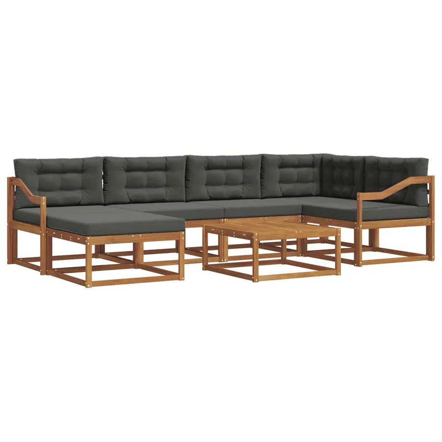 Ensemble de canapés d'extérieur 7 pcs Naturel et Anthracite - 2