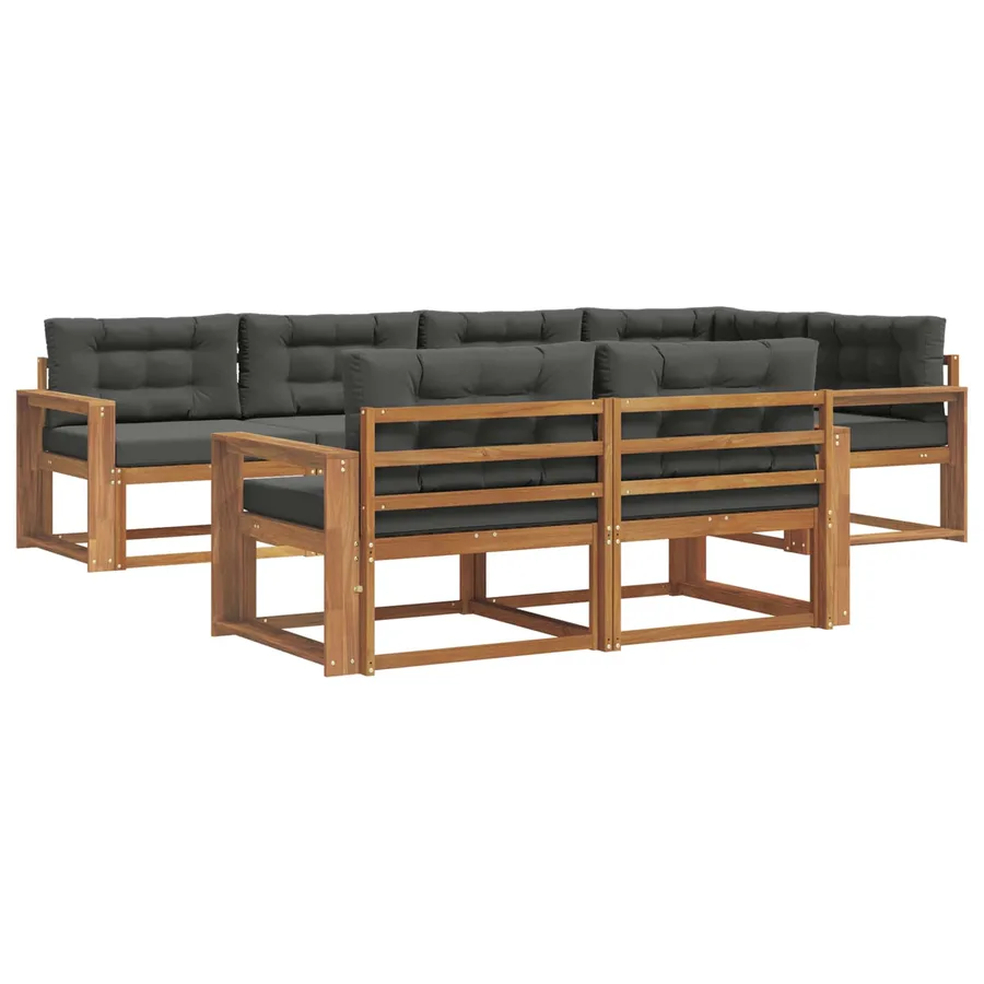 Ensemble de canapés d'extérieur 7 pcs Naturel et Anthracite - 2