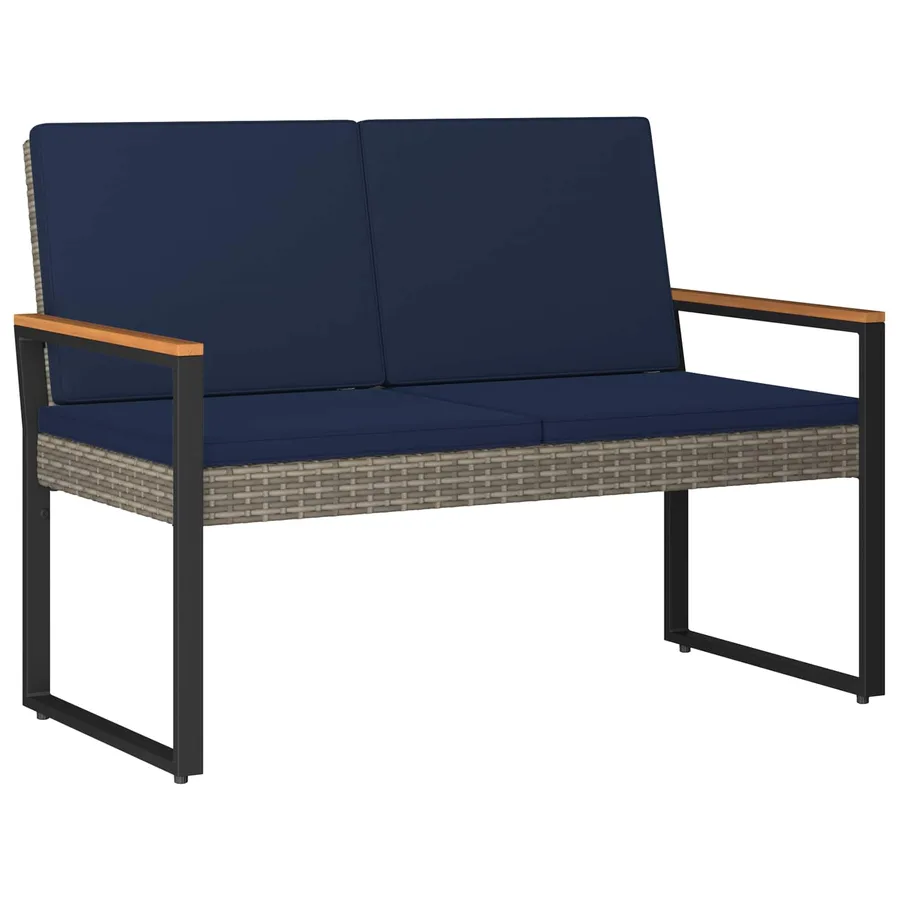Ensemble de meubles d'extérieur 4 pcs Gris et bleu marine - 5
