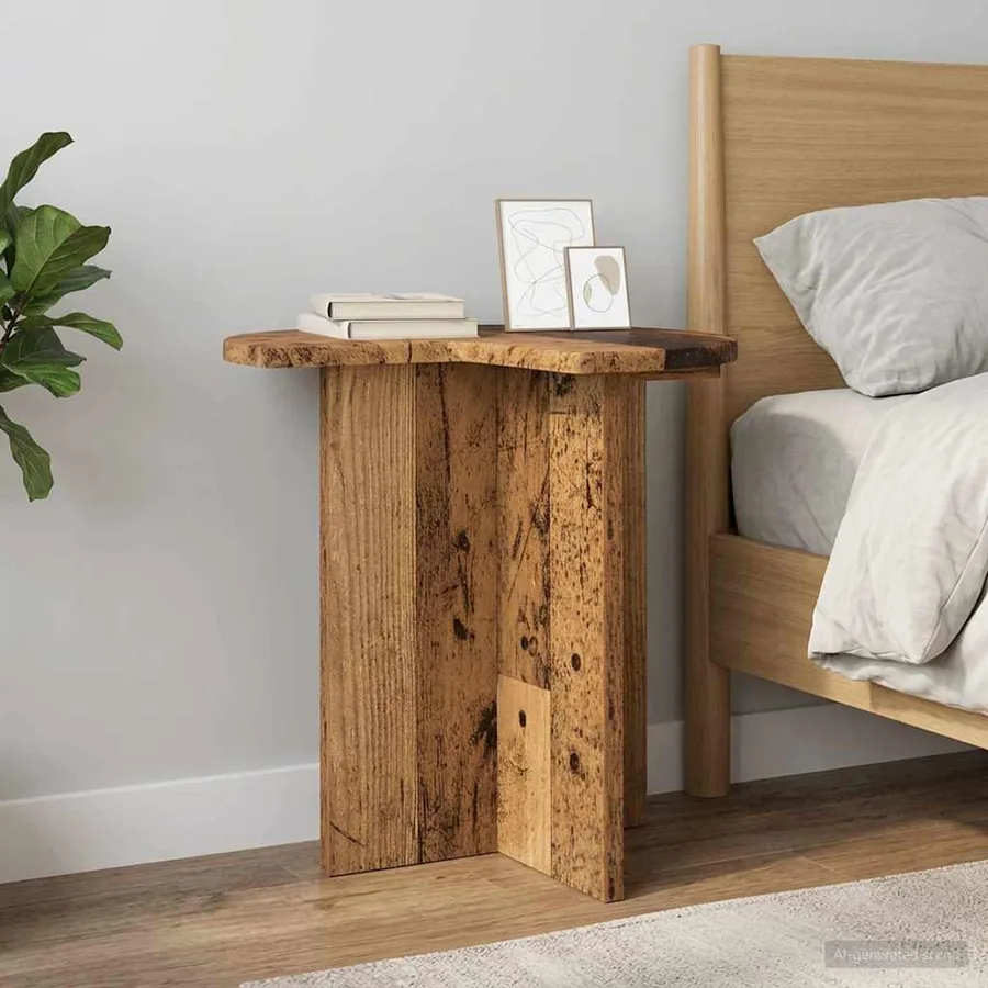 Table d'appoint avec stockage 2 pcs Bois ancien Ø 39 x 38 cm