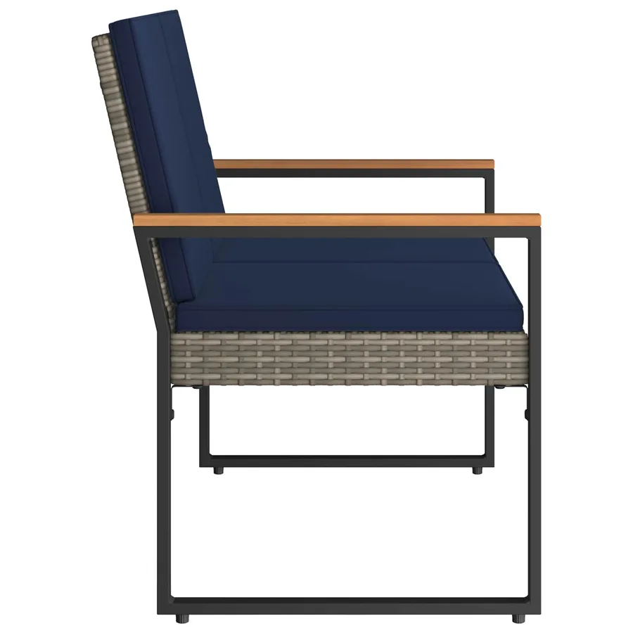 Banc extérieur Gris et bleu marine 107 x 61 x 80 cm polyrotin - 6