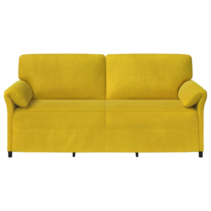 Sofa 3 places Jaune 198 x 83 x 95 cm Velours - 3