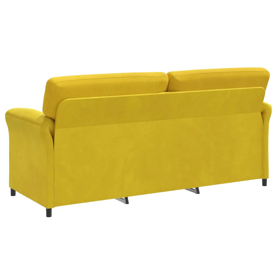 Sofa 3 places Jaune 198 x 83 x 95 cm Velours - 5