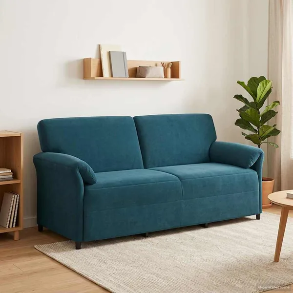 Sofa 3 places Bleu 198 x 83 x 95 cm Velours