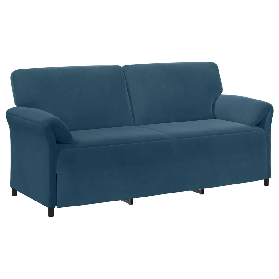 Sofa 3 places Bleu 198 x 83 x 95 cm Velours - 2