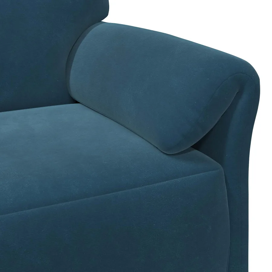 Sofa 3 places Bleu 198 x 83 x 95 cm Velours - 6