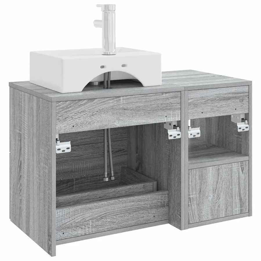Ensemble de mobilier de salle de bain 2 pcs Sonoma gris - 6
