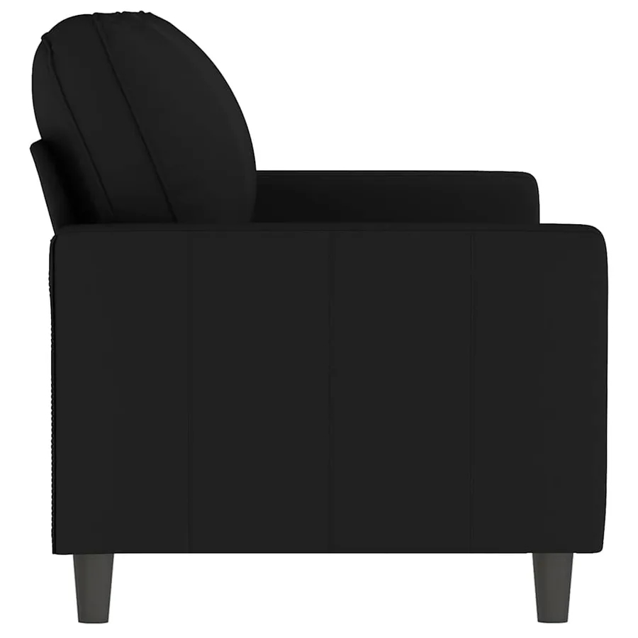 Canapé à 2 places Noir 140 cm Velours - 4