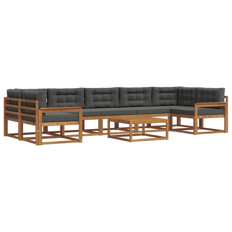 Ensemble de canapés d'extérieur 8 pcs Naturel et Anthracite - 2