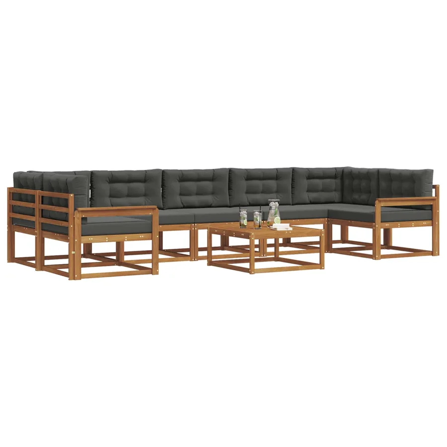 Ensemble de canapés d'extérieur 8 pcs Naturel et Anthracite - 3