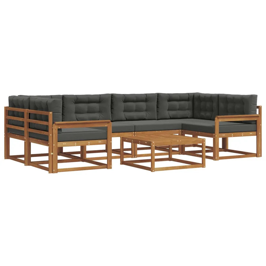 Ensemble de canapés d'extérieur 7 pcs Naturel et Anthracite - 2