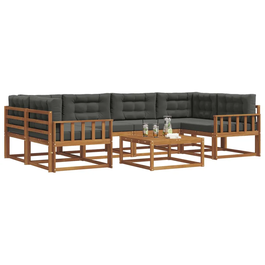 Ensemble de canapés d'extérieur 7 pcs Naturel et Anthracite - 3