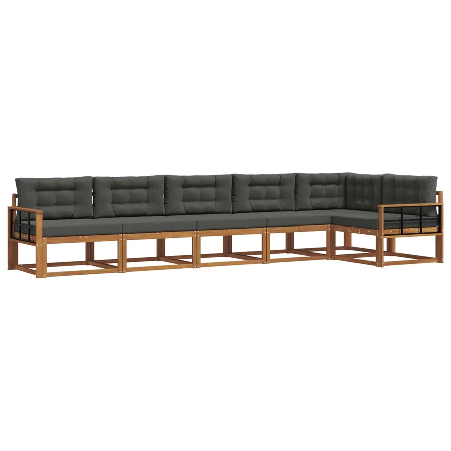 Ensemble de canapés d'extérieur 6 pcs Naturel et Anthracite - 2