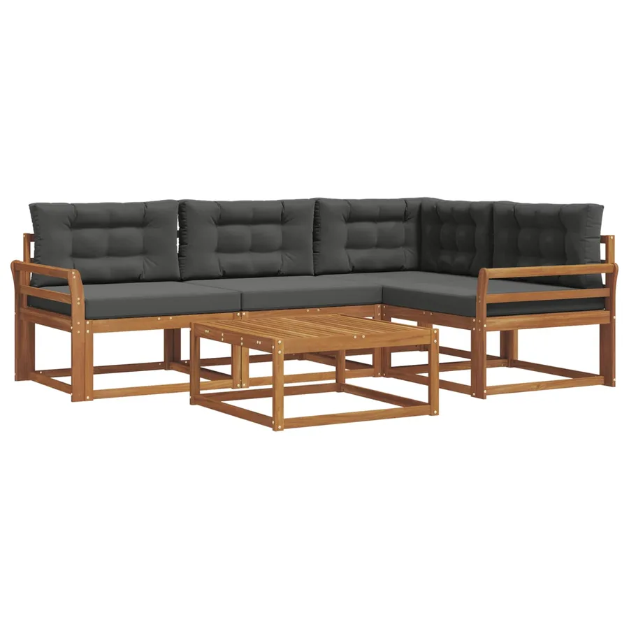 Ensemble de canapés d'extérieur 5 pcs Naturel et Anthracite - 2