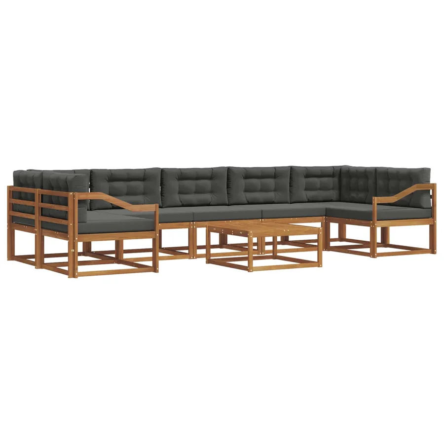 Ensemble de canapés d'extérieur 8 pcs Naturel et Anthracite - 2