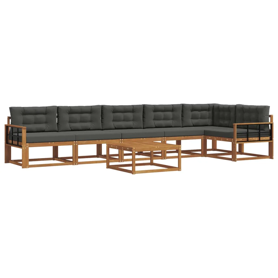 Ensemble de canapés d'extérieur 7 pcs Naturel et Anthracite - 2