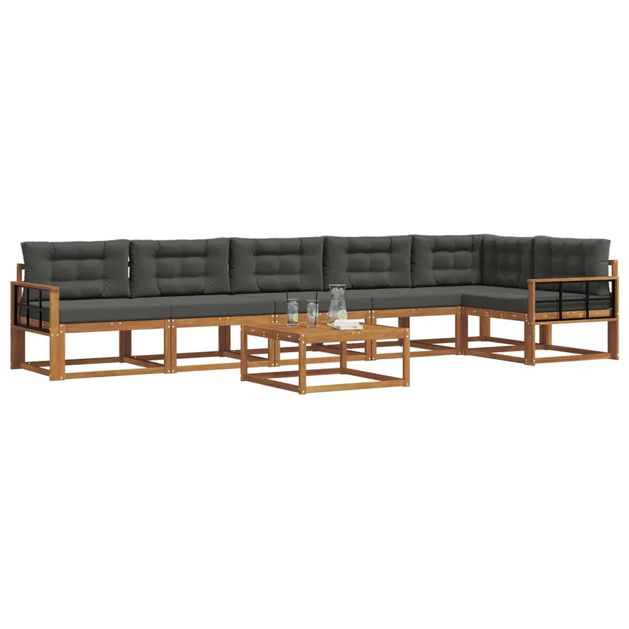 Ensemble de canapés d'extérieur 7 pcs Naturel et Anthracite - 3