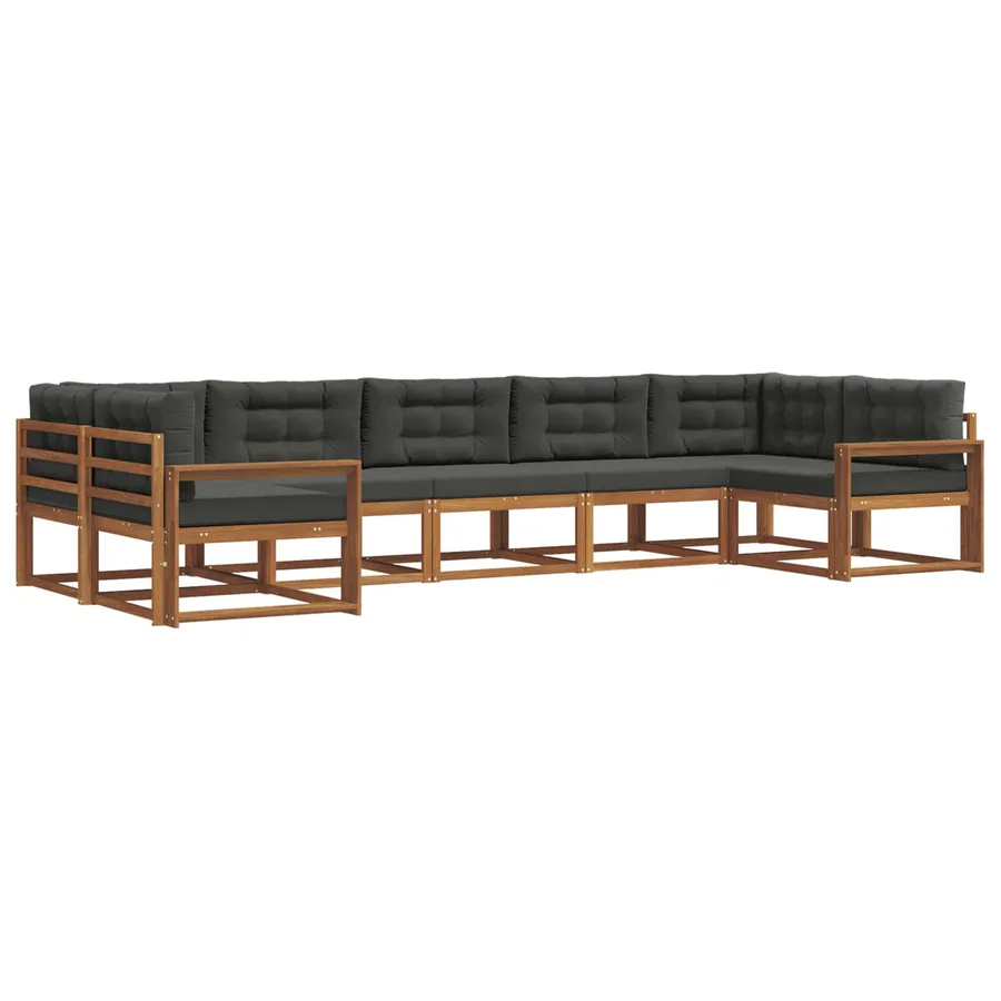 Ensemble de canapés d'extérieur 7 pcs Naturel et Anthracite - 2