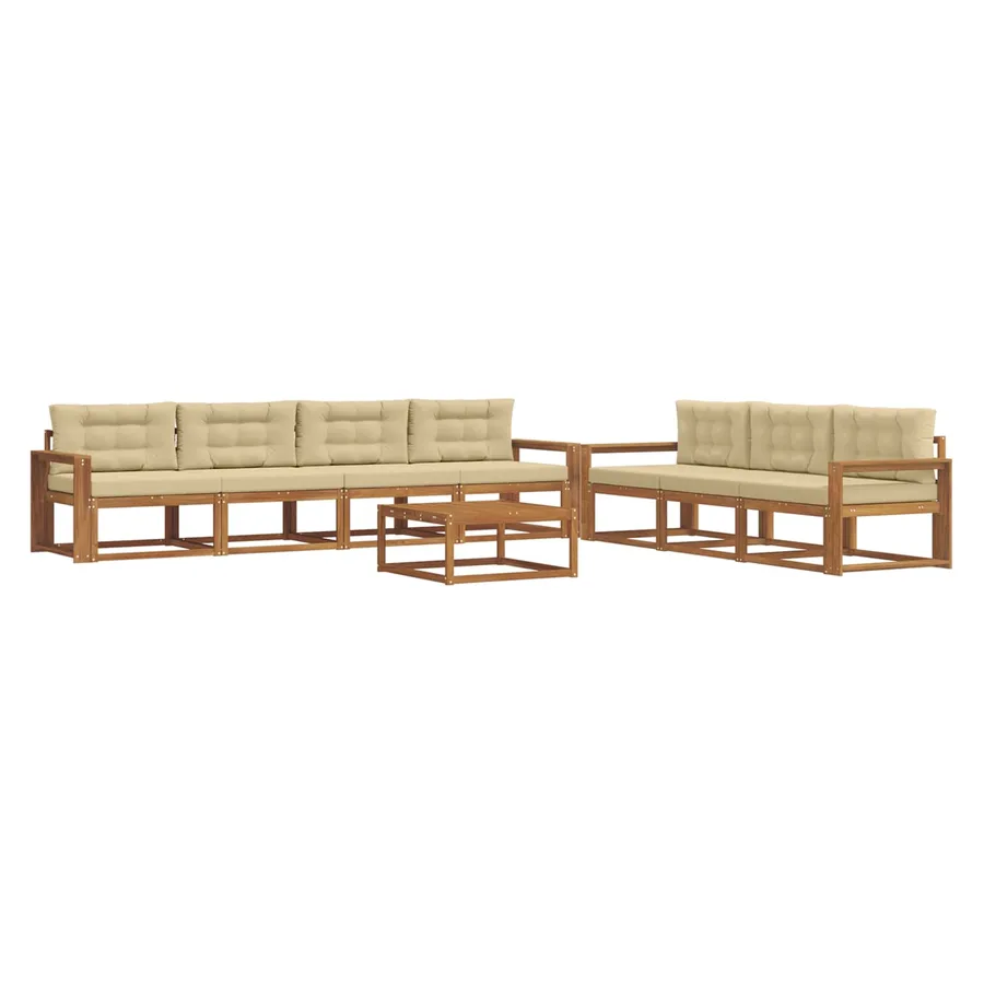 Ensemble de canapés d'extérieur 8 pcs Naturel et Beige - 2