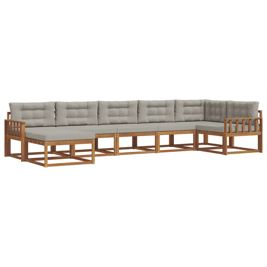 Ensemble de canapés d'extérieur 7 pcs Gris Naturel et Clair - 2