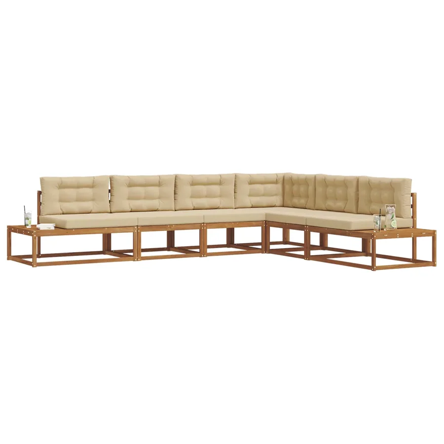 Ensemble de canapés d'extérieur Naturel et Beige - 3