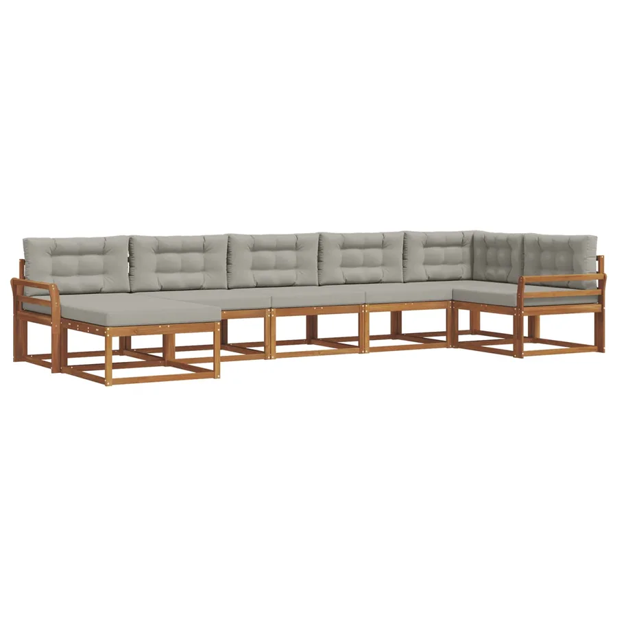 Ensemble de canapés d'extérieur 7 pcs Gris Naturel et Clair - 2