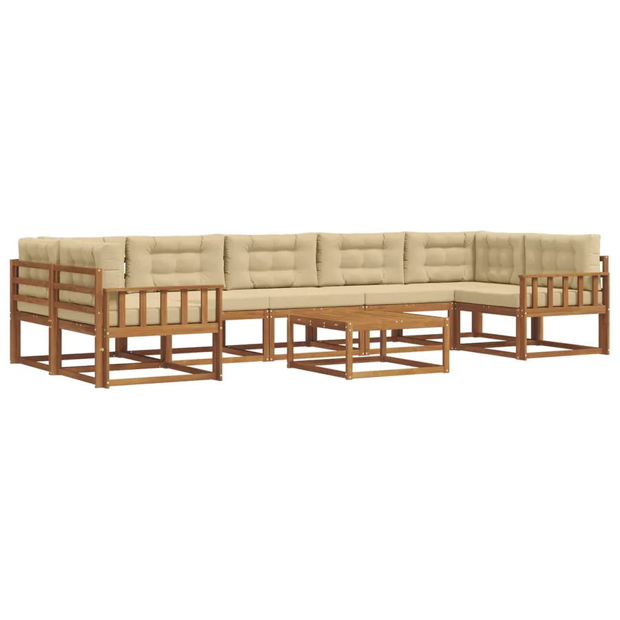 Ensemble de canapés d'extérieur 8 pcs Naturel et Beige - 2