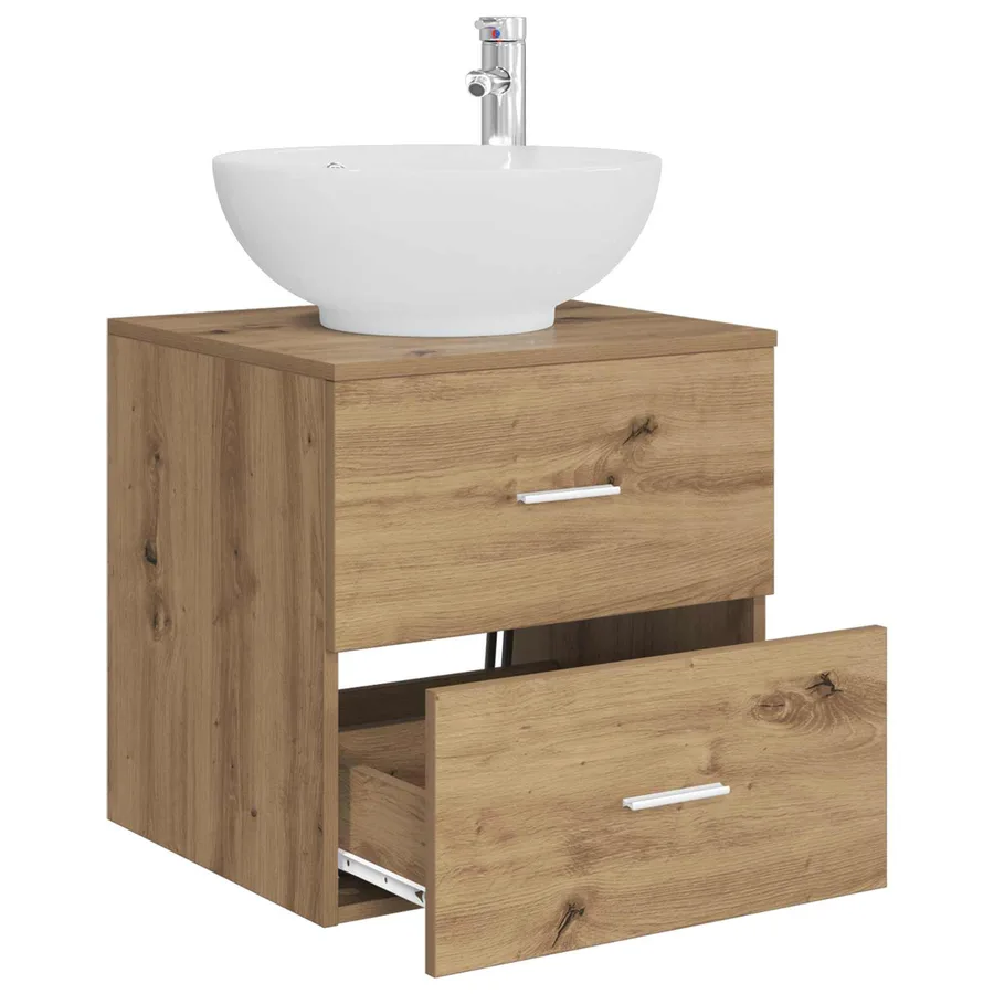 Vanité de lavabo mural Chêne artisanal 49,5 x 44,5 x 66,5 cm - 3