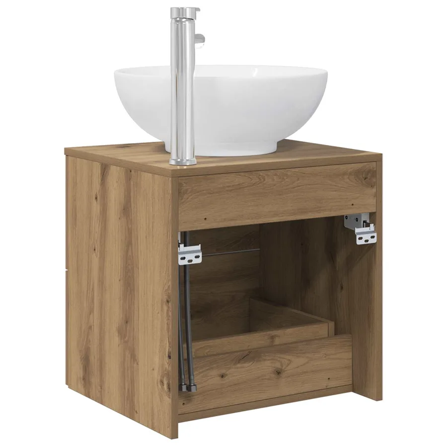 Vanité de lavabo mural Chêne artisanal 49,5 x 44,5 x 66,5 cm - 5