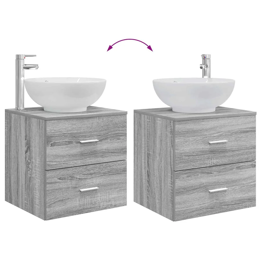 Ensemble de mobilier de salle de bain 4 pcs Sonoma gris - 13