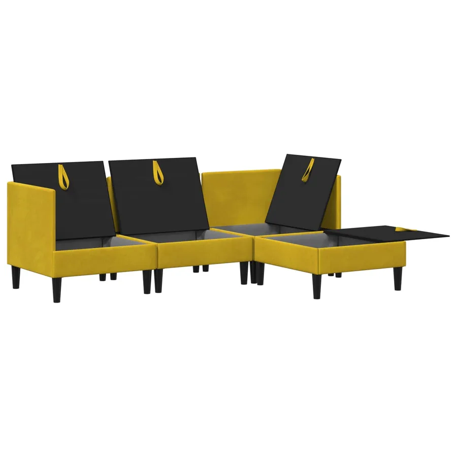 Ensemble de meubles pour le salon 4 pcs Jaune Velours - 7