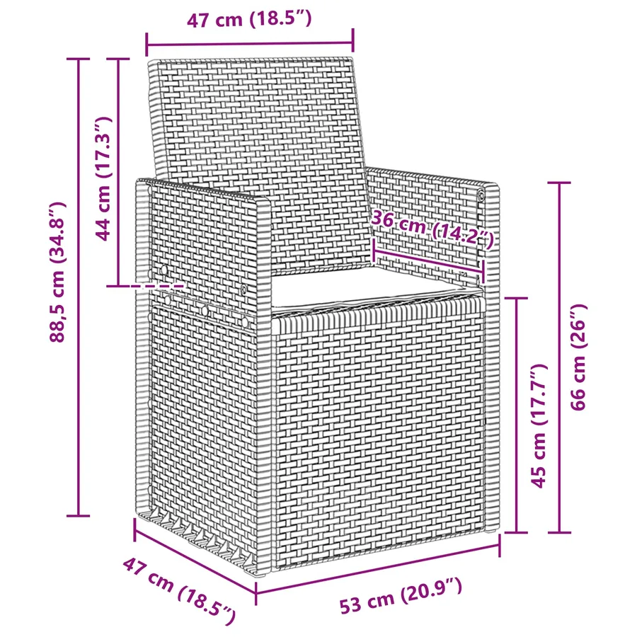 Chaises de jardin salle à manger 2 pcs Anthracite PP - 12