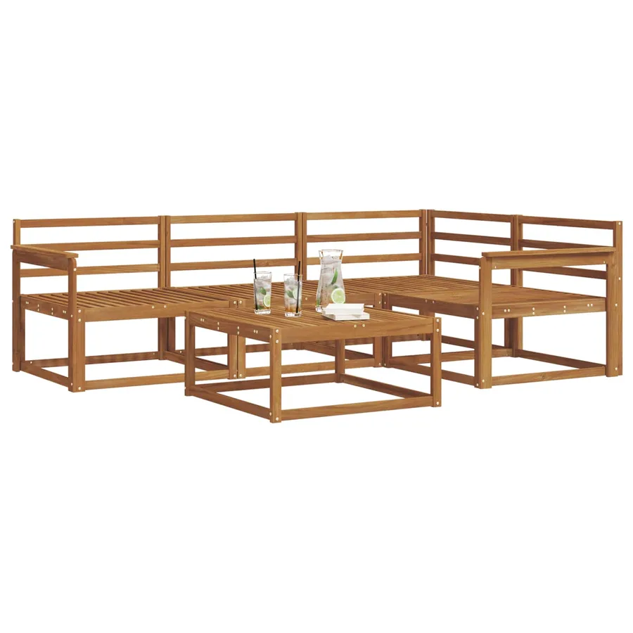 Ensemble de canapés d'extérieur 5 pcs Naturel - 3