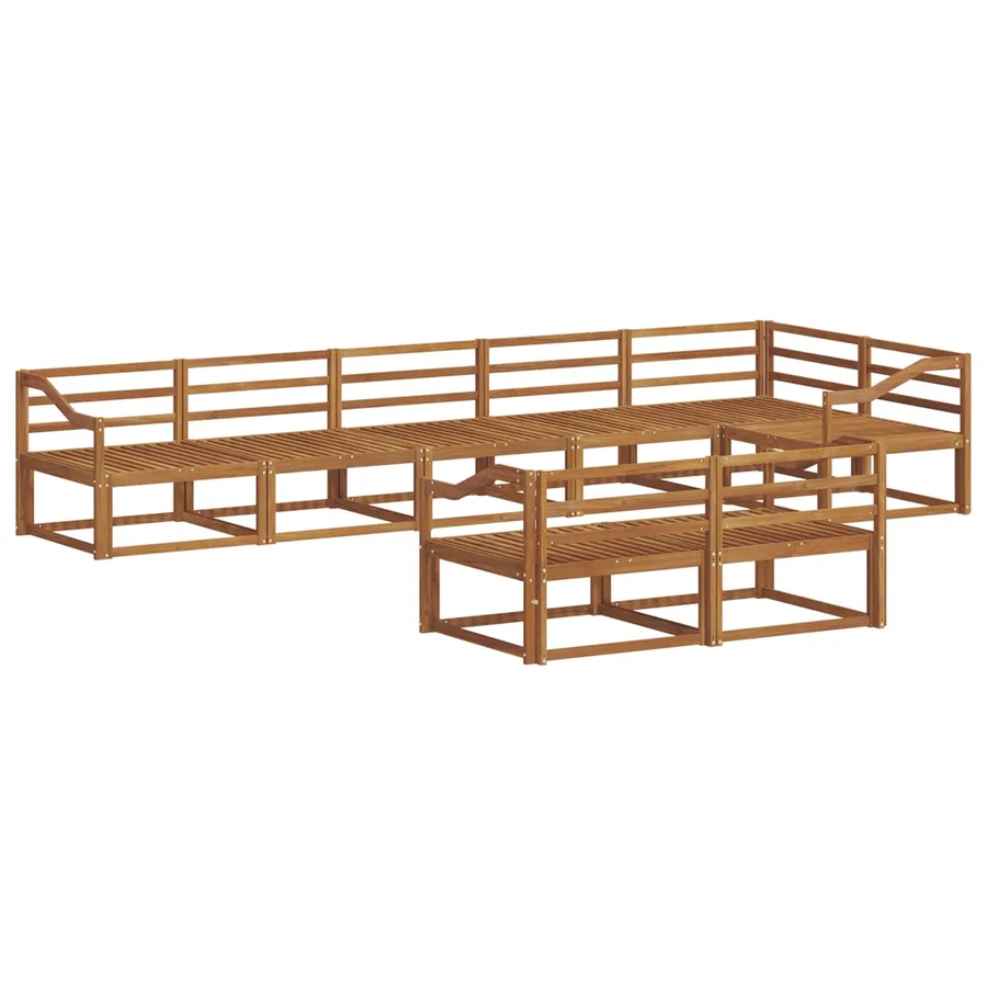 Ensemble de canapés d'extérieur 8 pc Naturel - 2