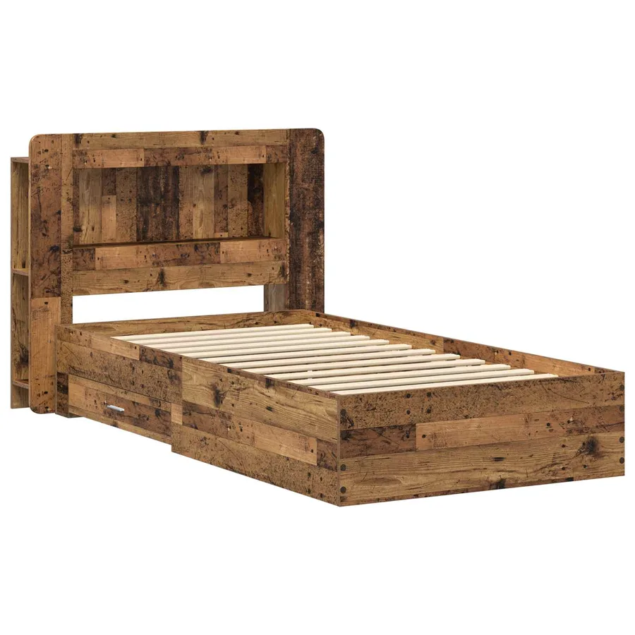 Cadre de lit avec rangement Bois ancien 100 x 200 cm - 3