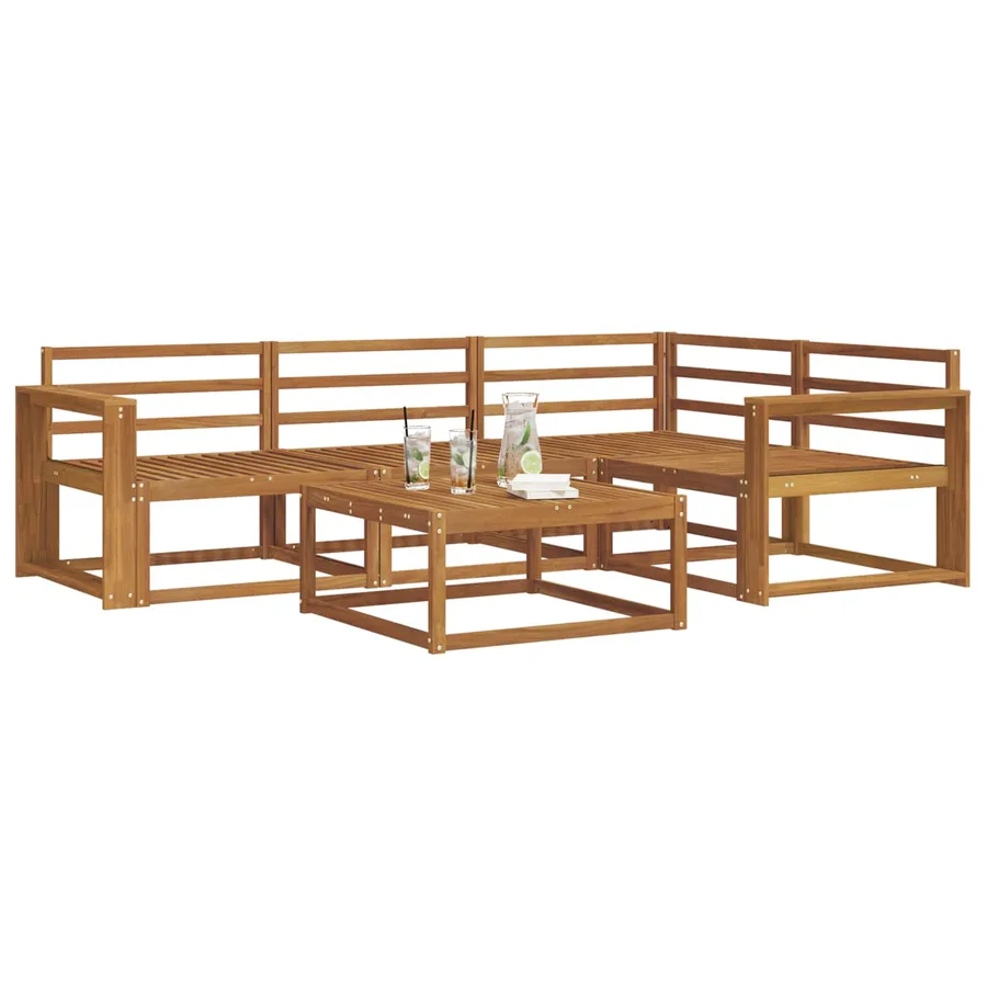 Ensemble de canapés d'extérieur 5 pcs Naturel - 3