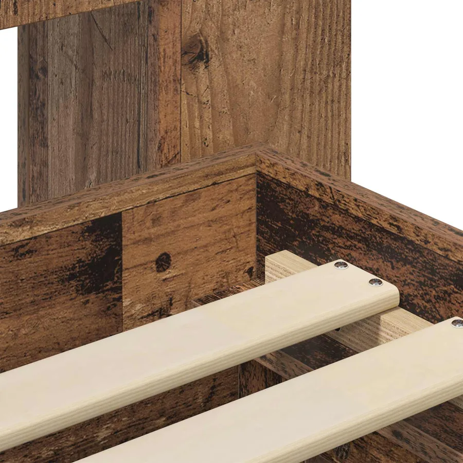 Cadre de lit avec rangement Bois ancien 90 x 200 cm - 7
