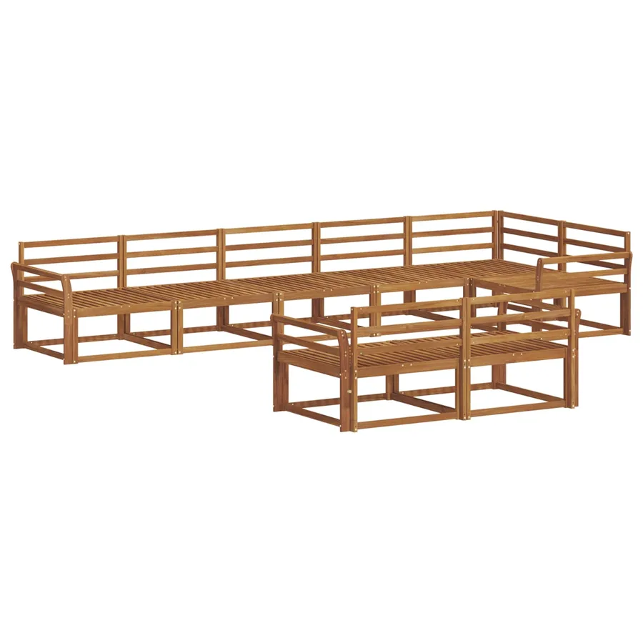 Ensemble de canapés d'extérieur 8 pc Naturel - 2